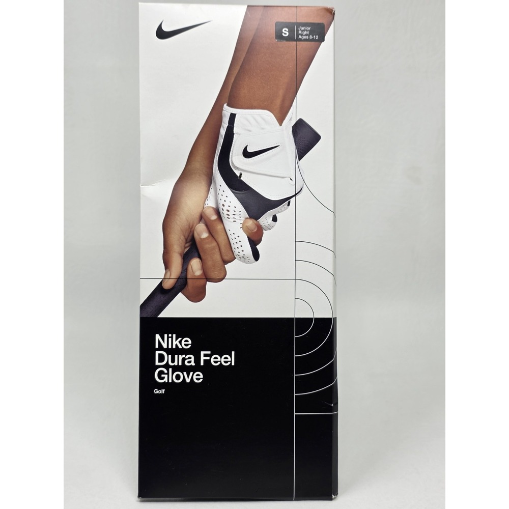 Nike Dura Feel Golf Glove Size Small Junior Right Hand Ages 8-12 White/Black
